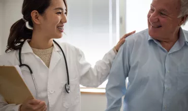 Doctor greeting a patient