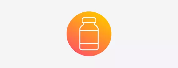 Orange gradient icon of a bottle