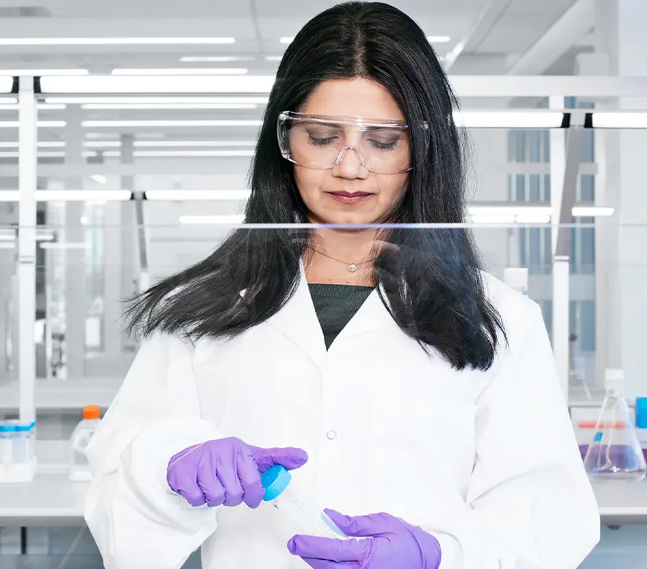A female scientist in a Novartis laboratory 