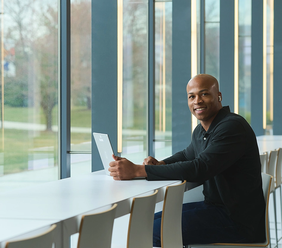 Business man with laptop