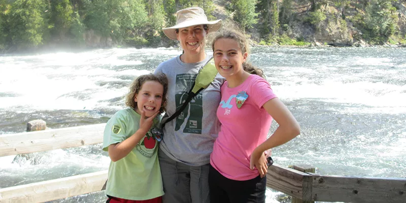 Jennifer Allport-Anderson and daughters enjoying the outdoors