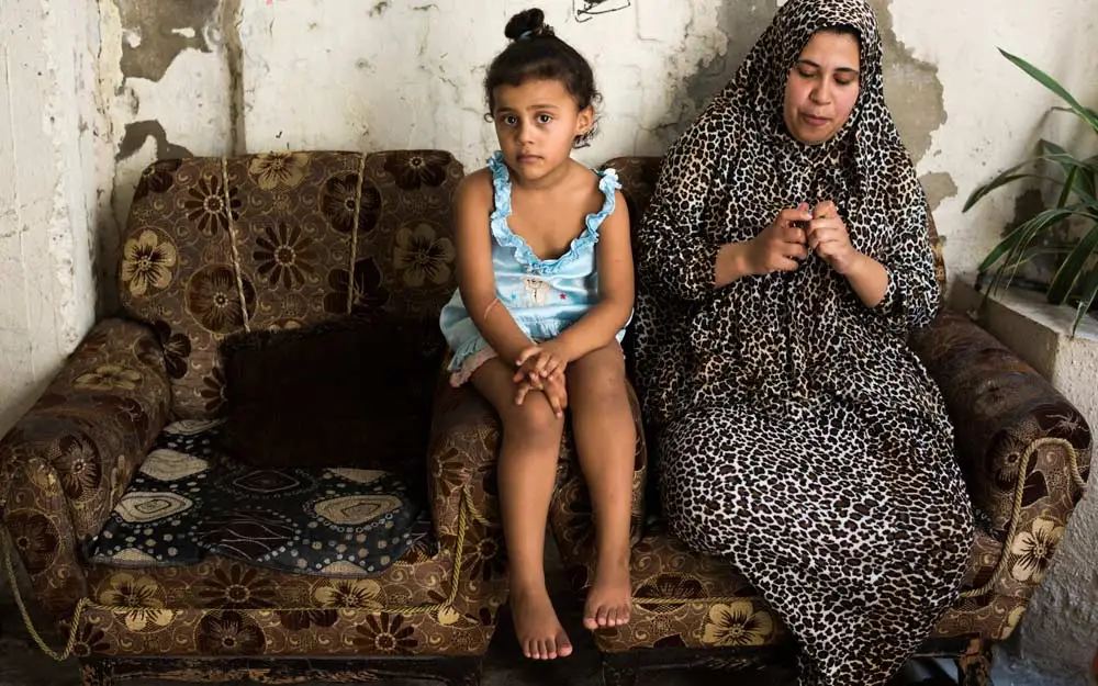 Mountaha and her 4-year-old daughter Mona 