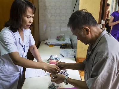 Patient and healthcare worker in Vietnam