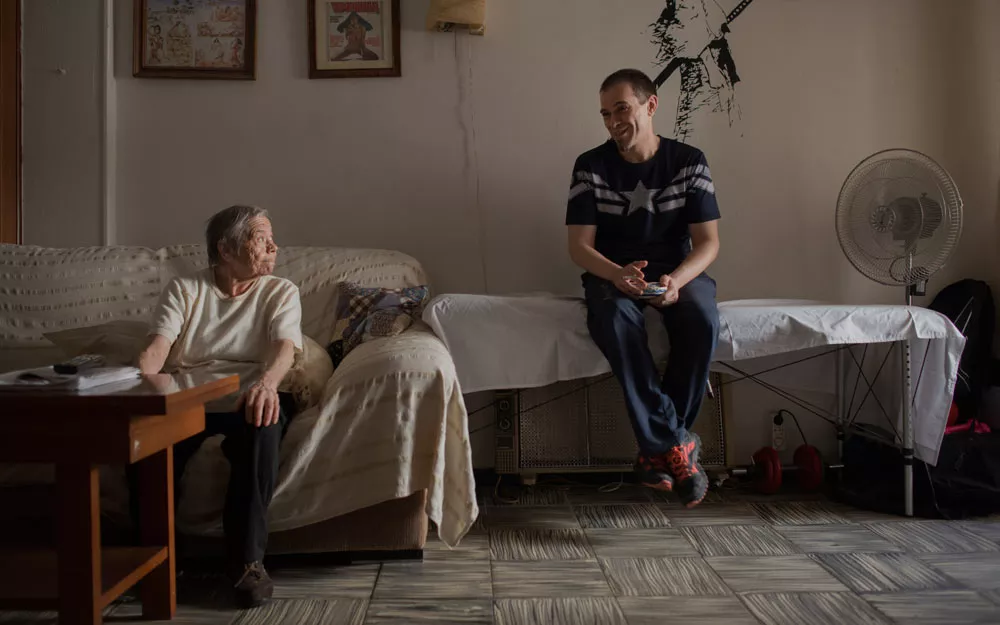 Mr. García is the full-time care-giver for his mother who has Alzheimer. 