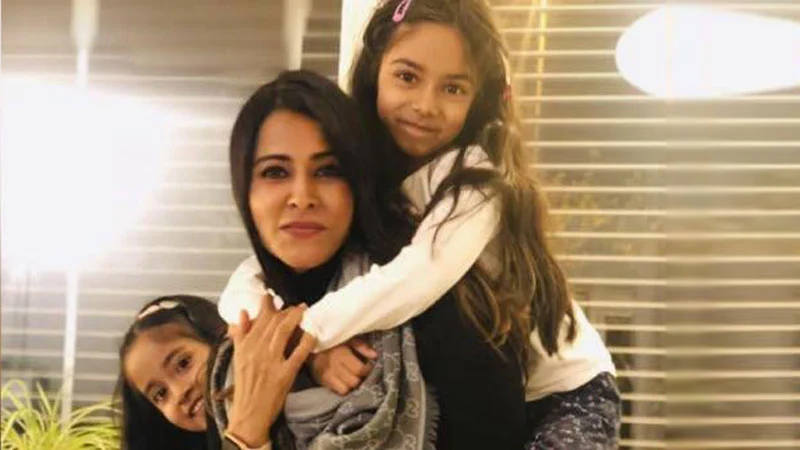 Tripti Jha with her daughters