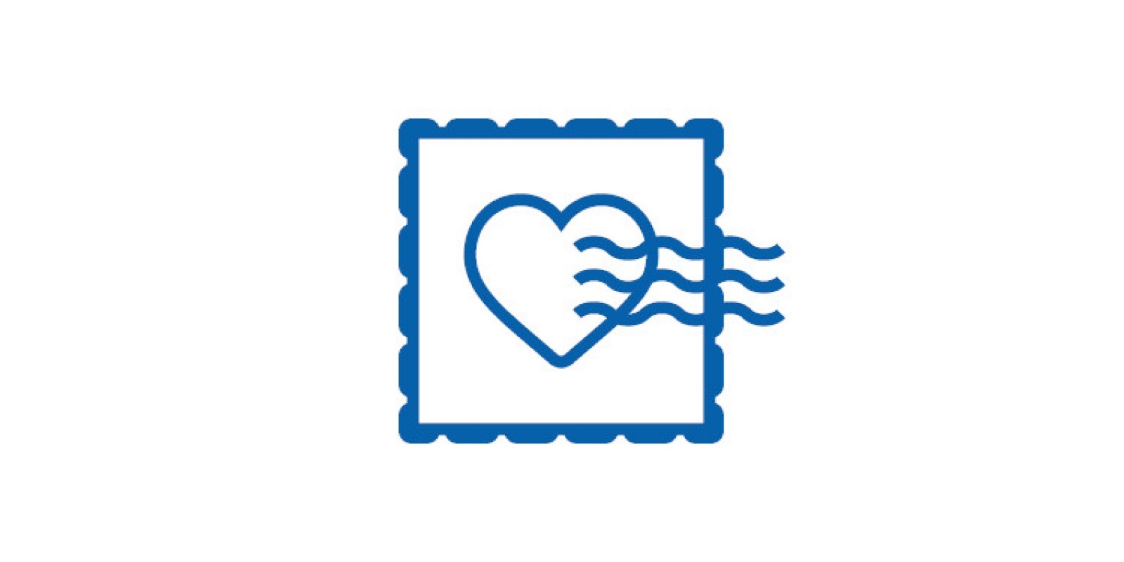 Icon of stamp with a heart