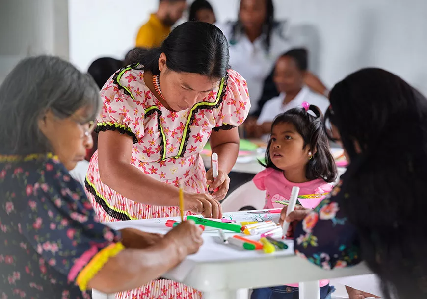A group of women at a health workshop in Colombia.
