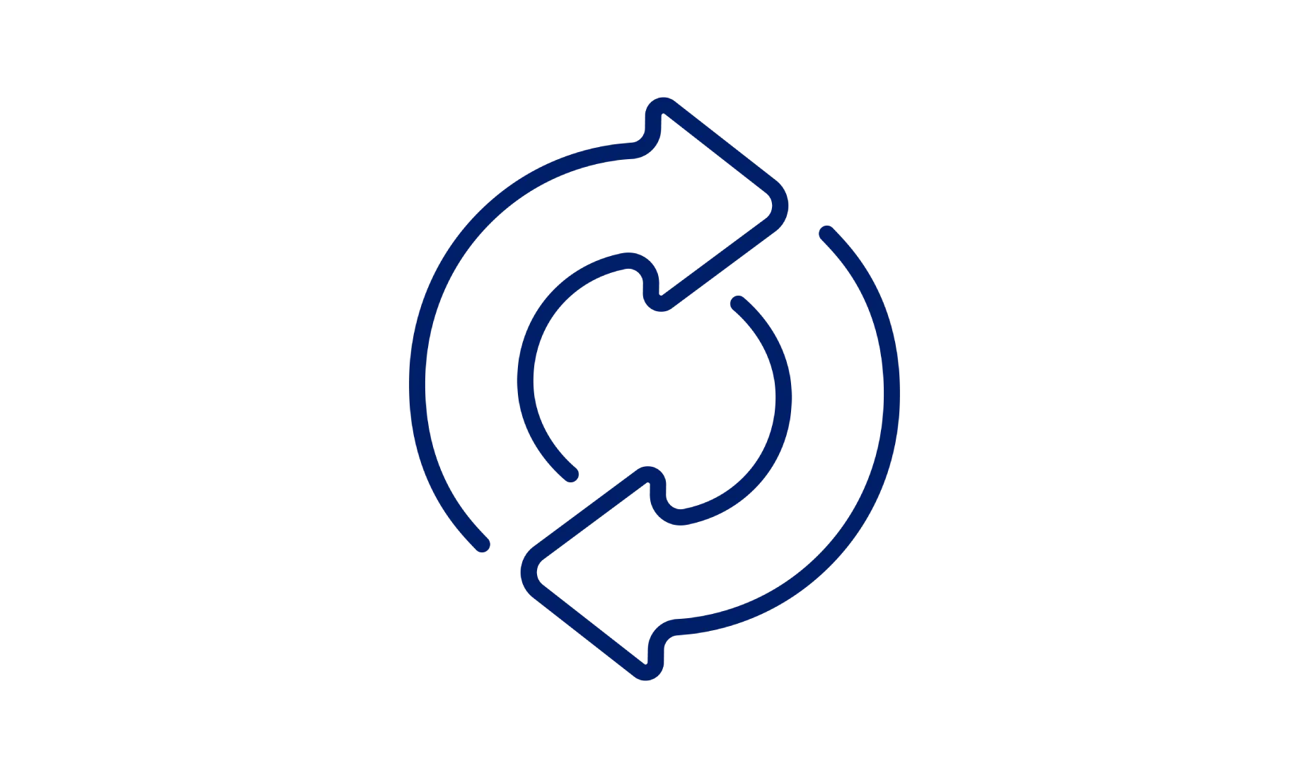 Blue outline circular arrow icon