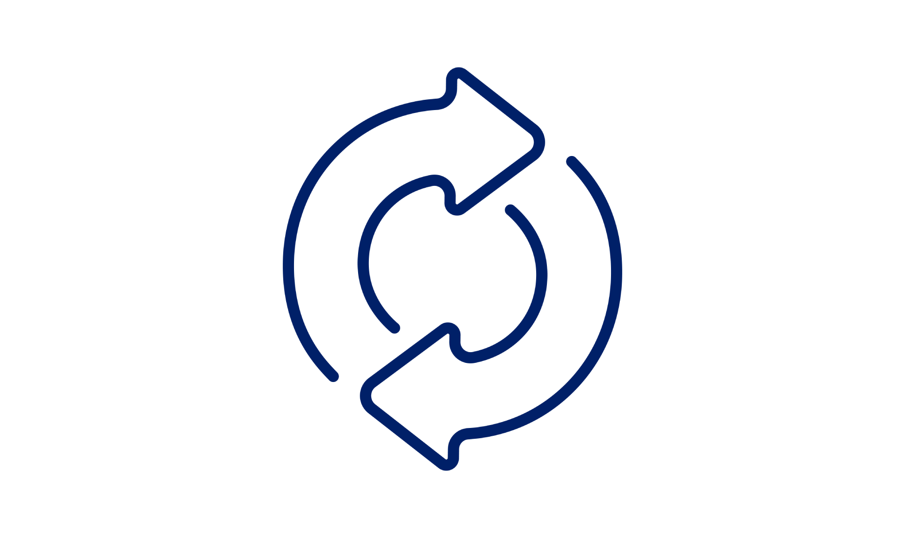 Blue outline circular arrow icon