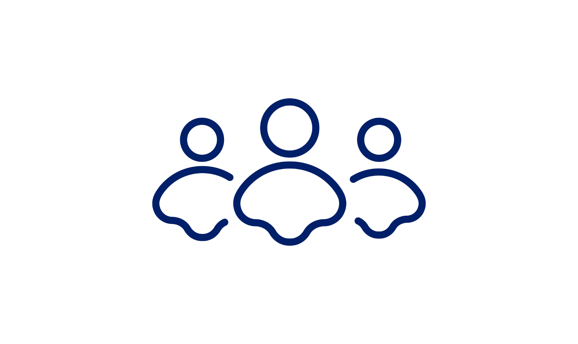 Blue outline group icon