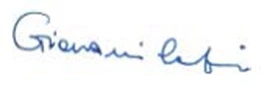 Signature of Giovanni Caforio, M.D. Board Chair Novartis