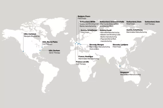 Manufacturing sites map