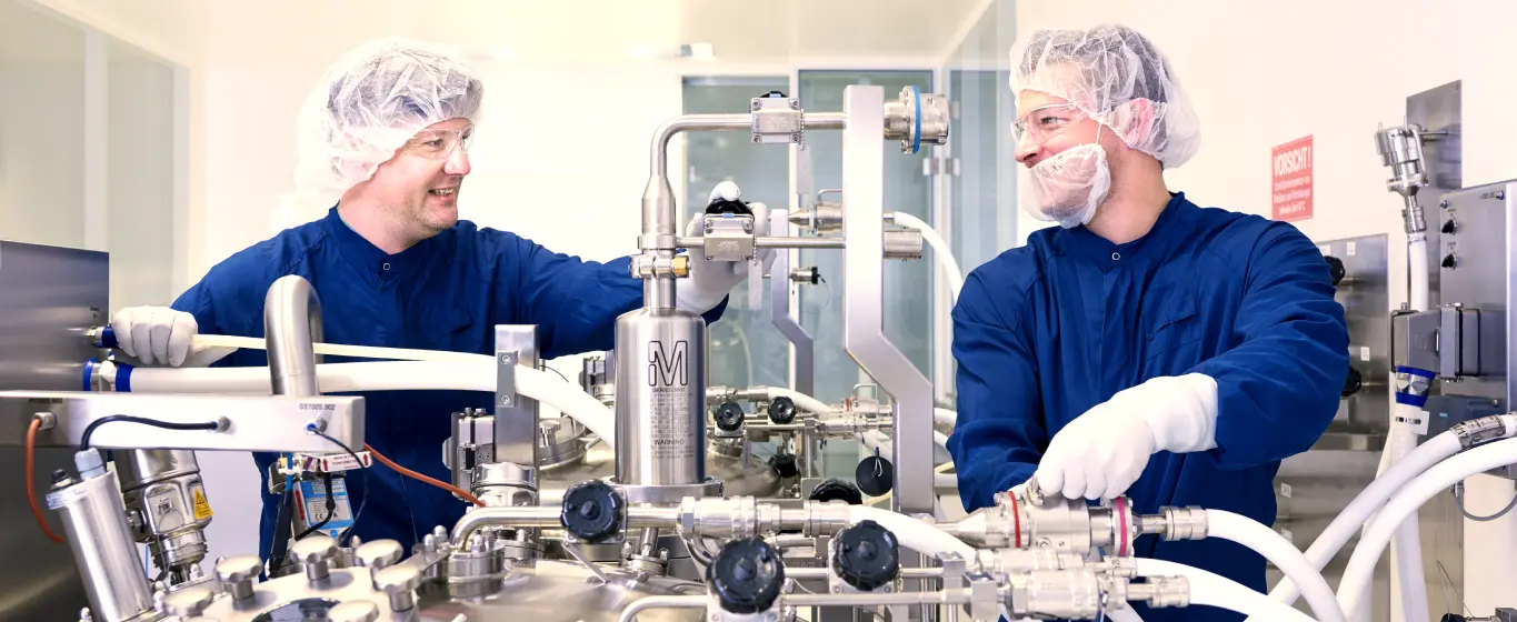 Two scientists working in a lab