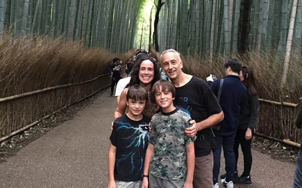 Marc and his family enjoying the sites of Shanghai - forest