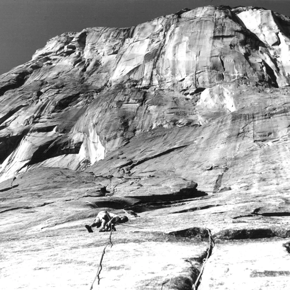 View of a climber on El Capitan