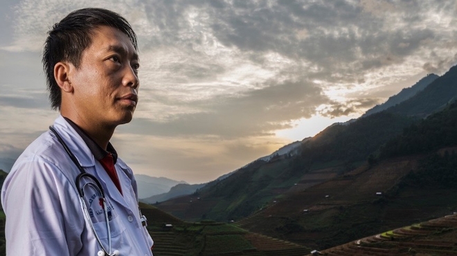 Dr Chang as Xinh, waits for patients at the community hospital in Mu Cang Chai, rural Vietnam.