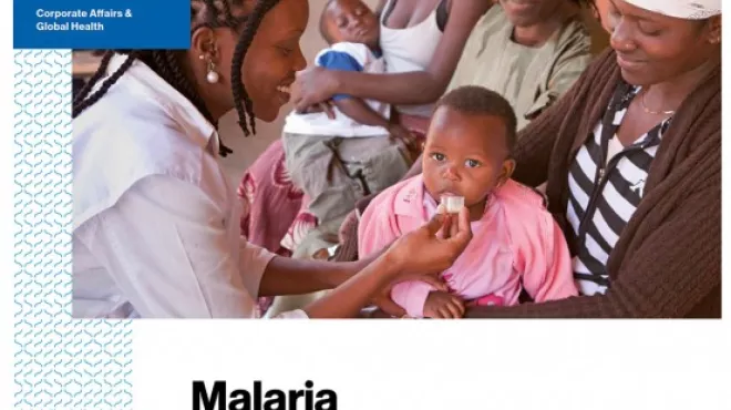 Child receiving child-friendly antimalarial  treatment in Kenya.