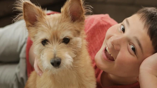 Ryan playing with his dog