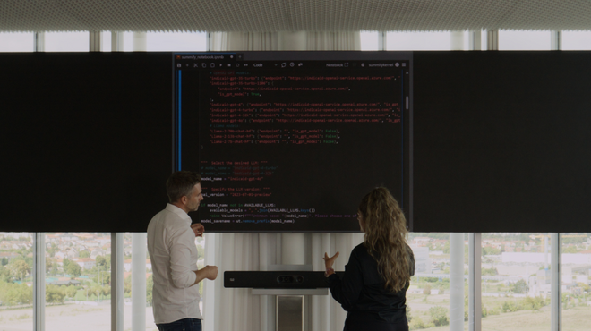 Max and colleague at work in Basel
