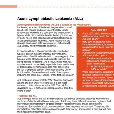 Acute Lymphoblastic Leukemia Fact Sheet