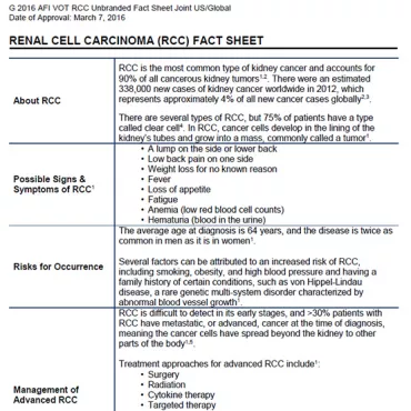 Renal Cell Carcinoma (RCC) Fact Sheet