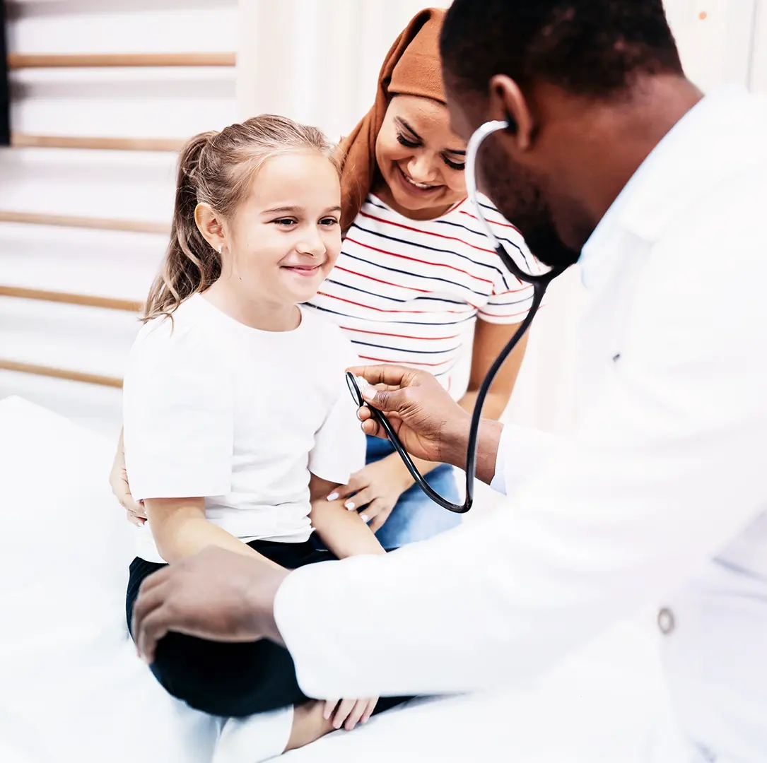Child having medical examination