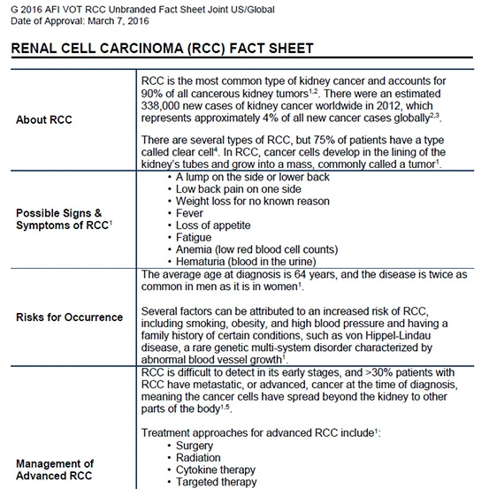 Renal Cell Carcinoma (RCC) Fact Sheet | Novartis