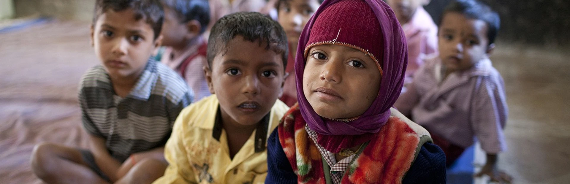 Group of children in the developing world