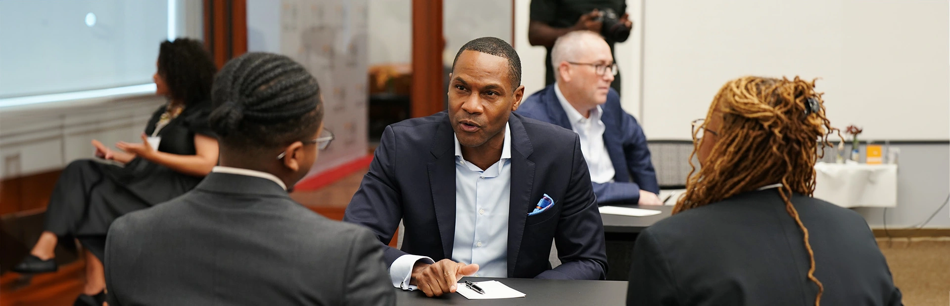 Portrait of Marion Brooks discussing during the Beacon of Hope event