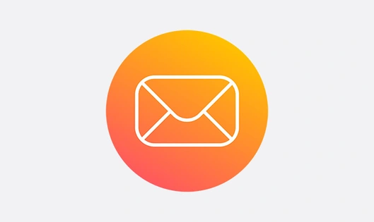 Orange gradient icon of an envelope