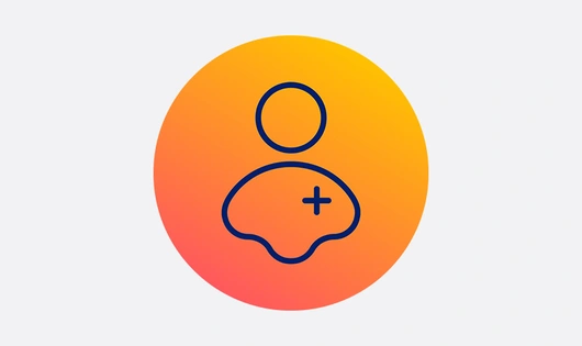 Orange gradient icon of a patient
