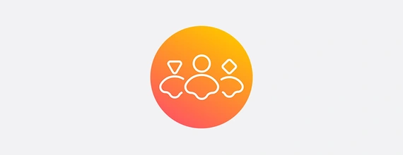 Orange gradient icon of a group of people