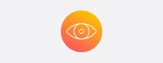 Orange gradient icon of an eye