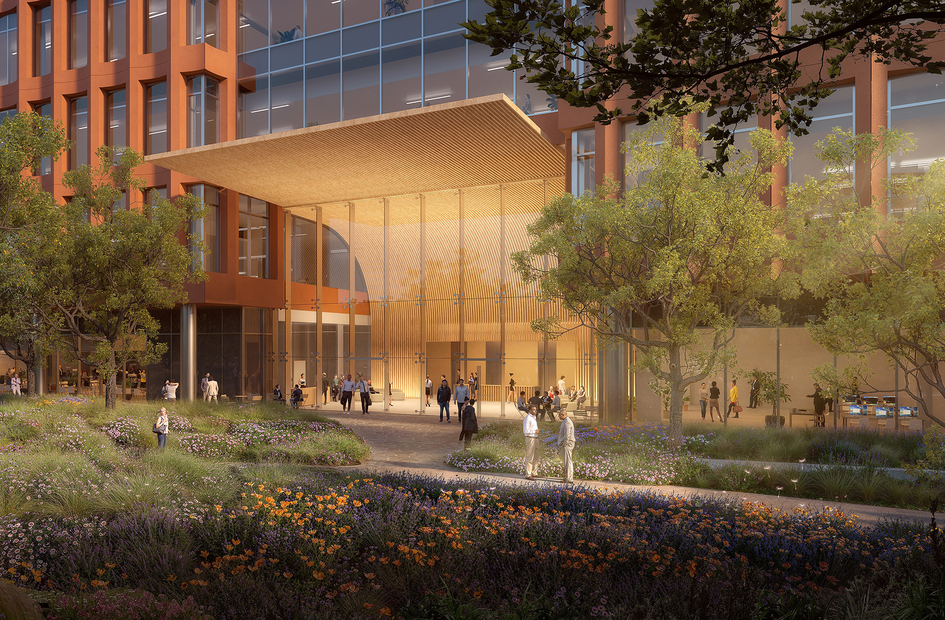 Architects’ rendering of a future, state-of-the-art global Biomedical Research center Novartis is planning to open in San Diego, California in 2029. The new facility will enable end-to-end discovery across key disease areas, including neuroscience, global health, oncology and age-related diseases, and technology platforms such as cell and gene therapies, RNA-based therapies, biologics and protein degradation. Image courtesy of Alexandria Real Estate.