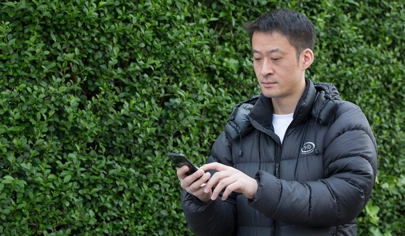 Man checking his phone