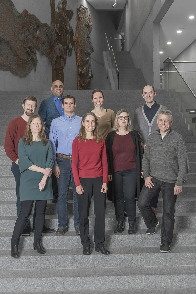 Scientists from Novartis and the FMI who are working with the cryo-EM microscope: (from left to right) Andreas Schein, Christel Genoud, Srinivas Honnappa, Sandra Jacob, Celine B, Nico Thomae and Chris Wiesmann