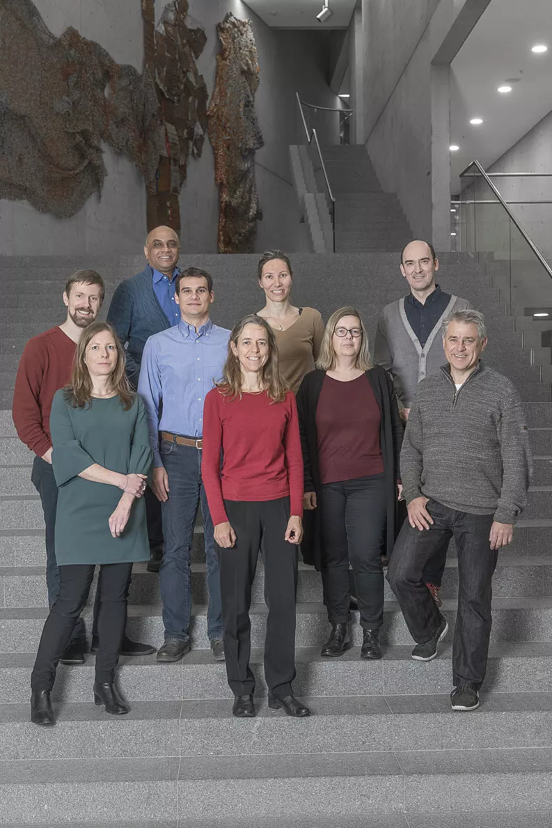 Scientists from Novartis and the FMI who are working with the cryo-EM microscope: (from left to right) Andreas Schein, Christel Genoud, Srinivas Honnappa, Sandra Jacob, Celine B, Nico Thomae and Chris Wiesmann