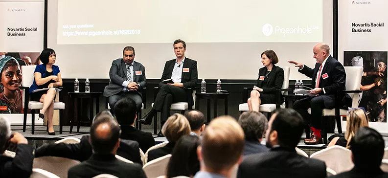 Panel discussion at the fourth Novartis Social Business stakeholder dialogue