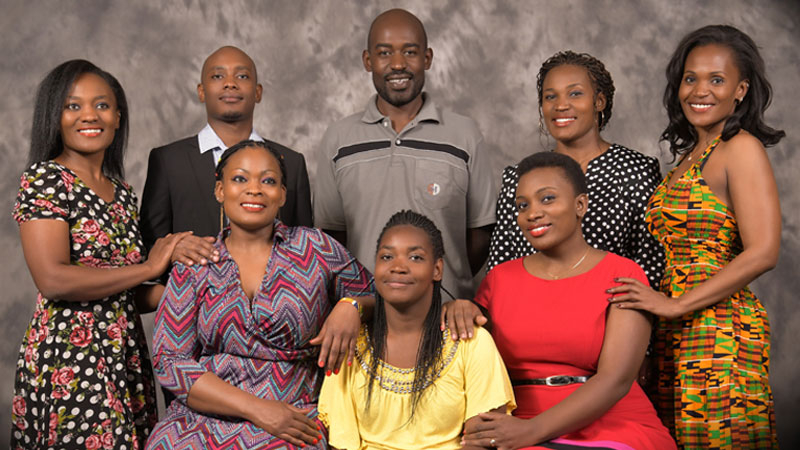 Racey Muchilwa with her siblings