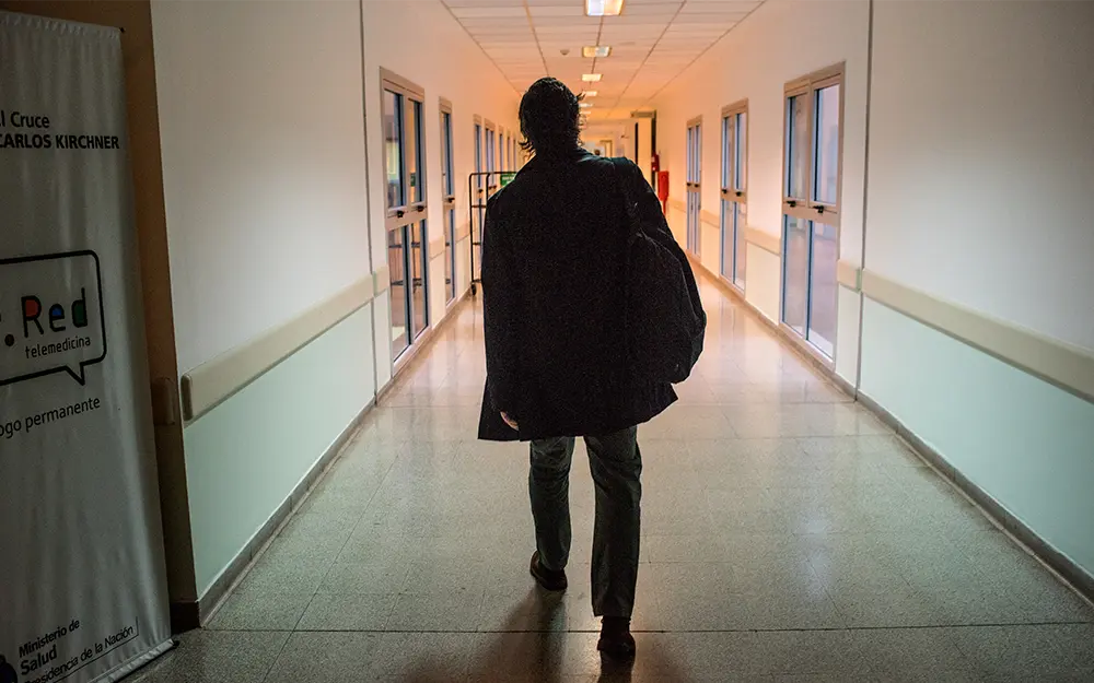 Transplant surgeon at the end of his day’s work