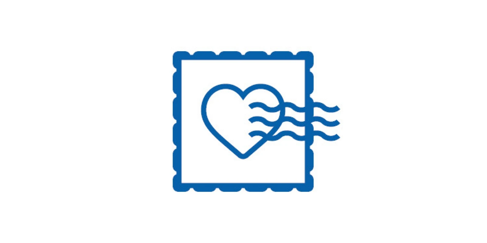 Icon of stamp with a heart