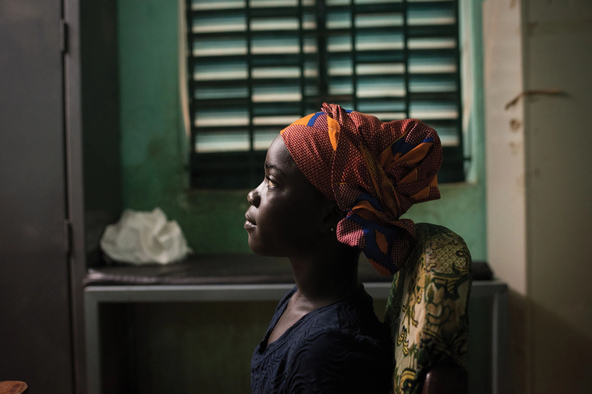 Young patient waiting in doctor's office