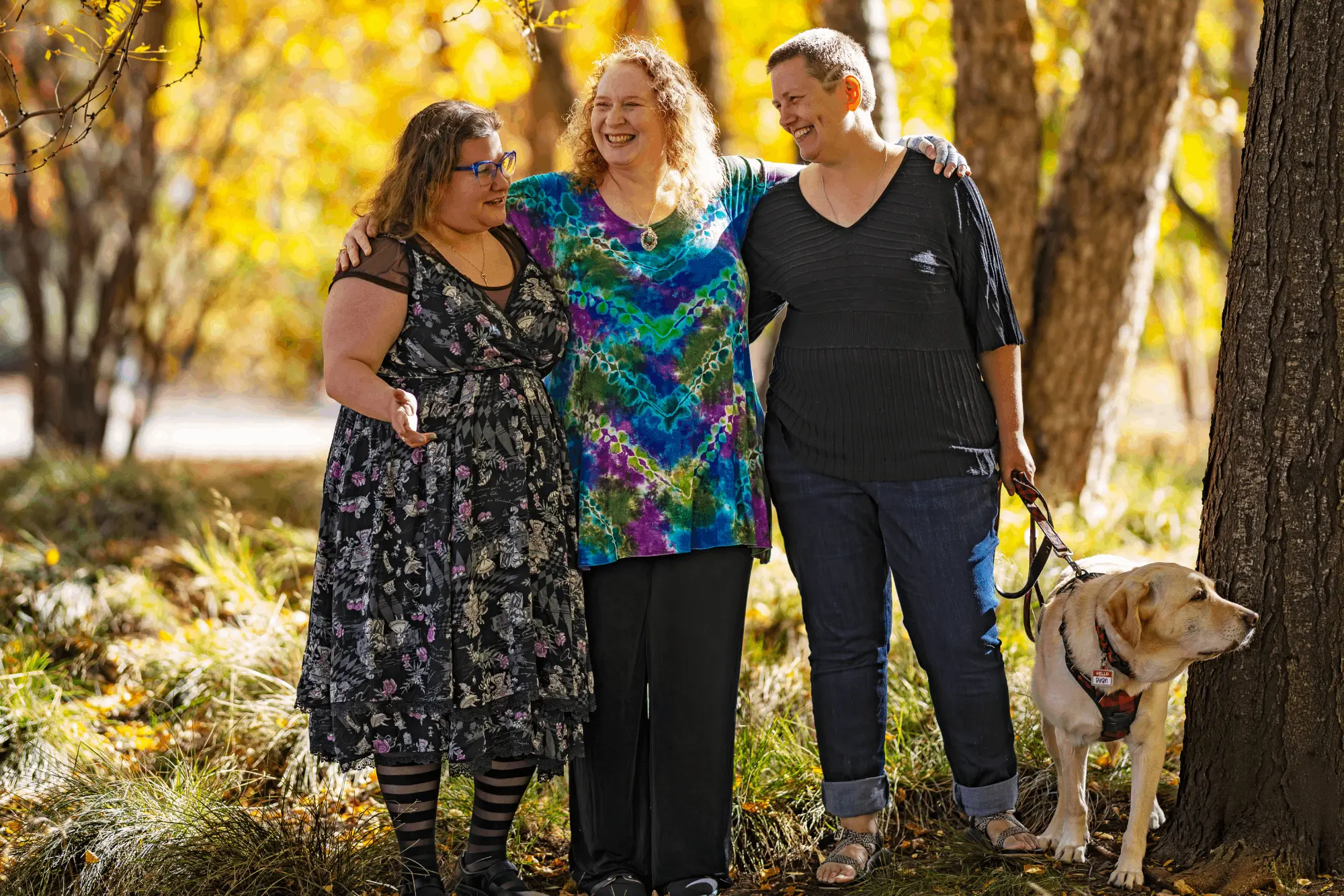 Laurie (center) with friends who supported her through cancer treatment