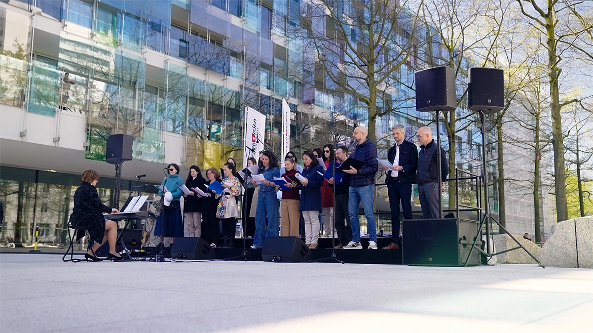 A group of singers on a stage