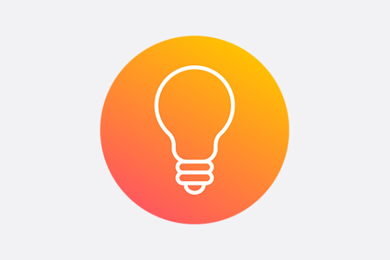 Orange gradient icon of a lightbulb