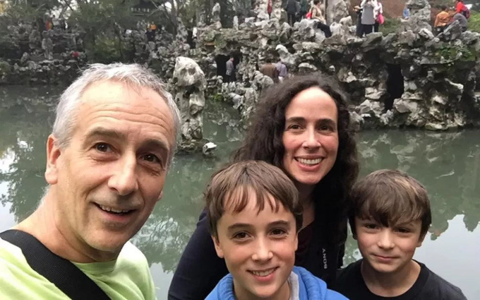 Marc and his family enjoying the sites of Shanghai