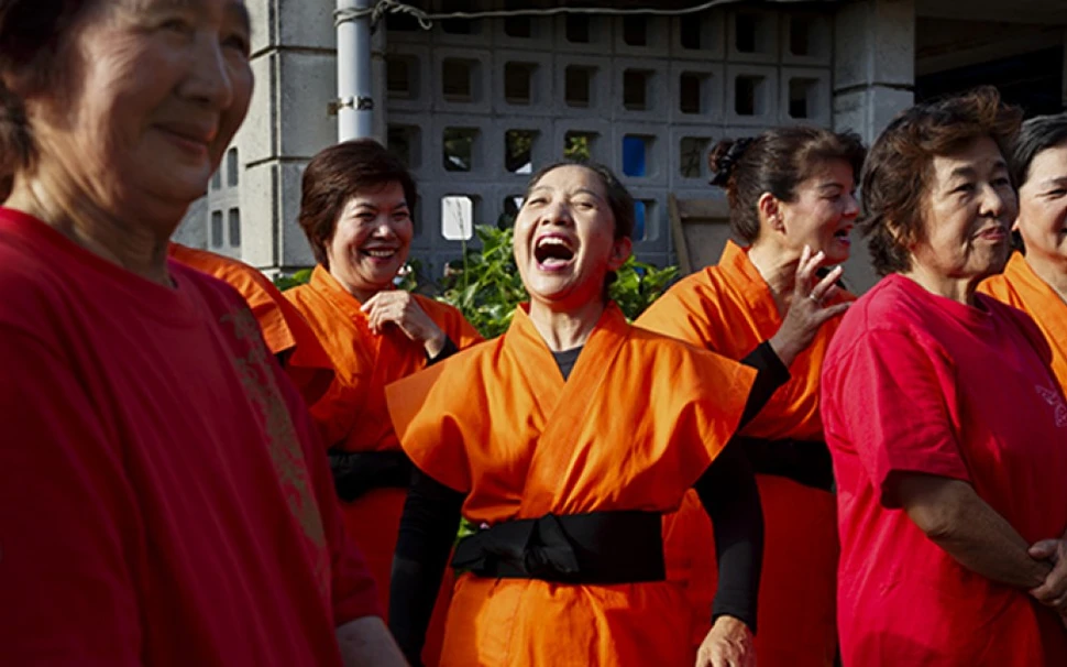 Nobuko Oshiro, 65, leads women in end-of-summer performances