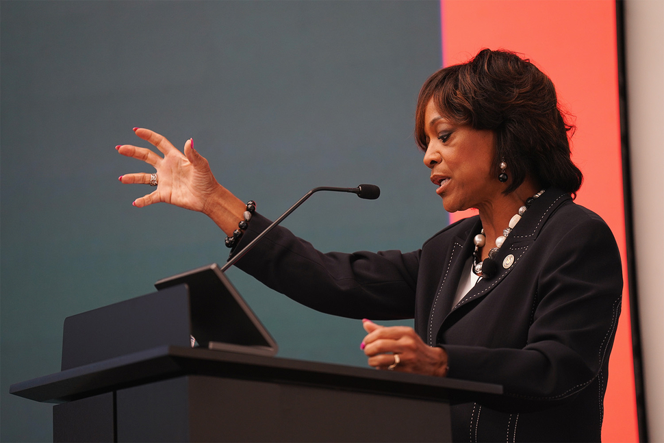 Dr. Valerie Montgomery Rice, President, Morehouse School of Medicine, during her speech at the Beacon of Hope event