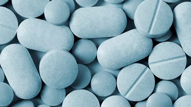 Different prescription pills in the same color