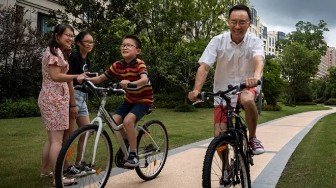 Chinese family embracing exercise and the outdoors